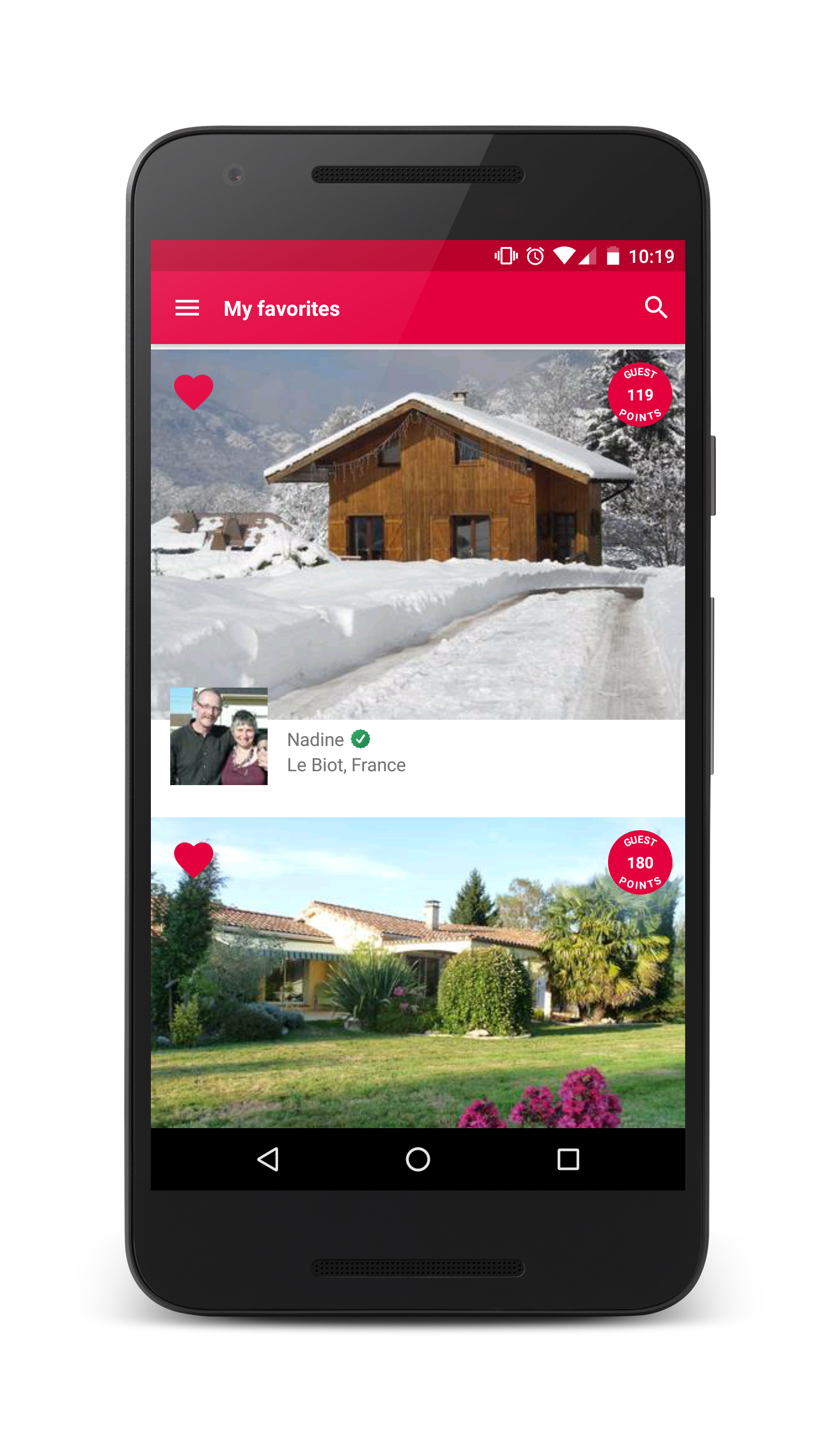 Android application HomeExchange - House Swapping screenshort