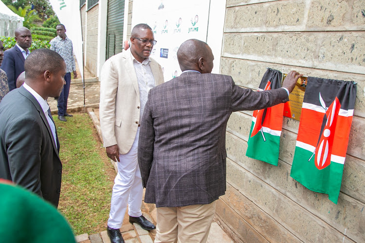 President William Ruto opens the Digital Hub in Bidii Ward, Kwanza Sub-County, Kitale, Trans Nzoia County on January 17, 2023.