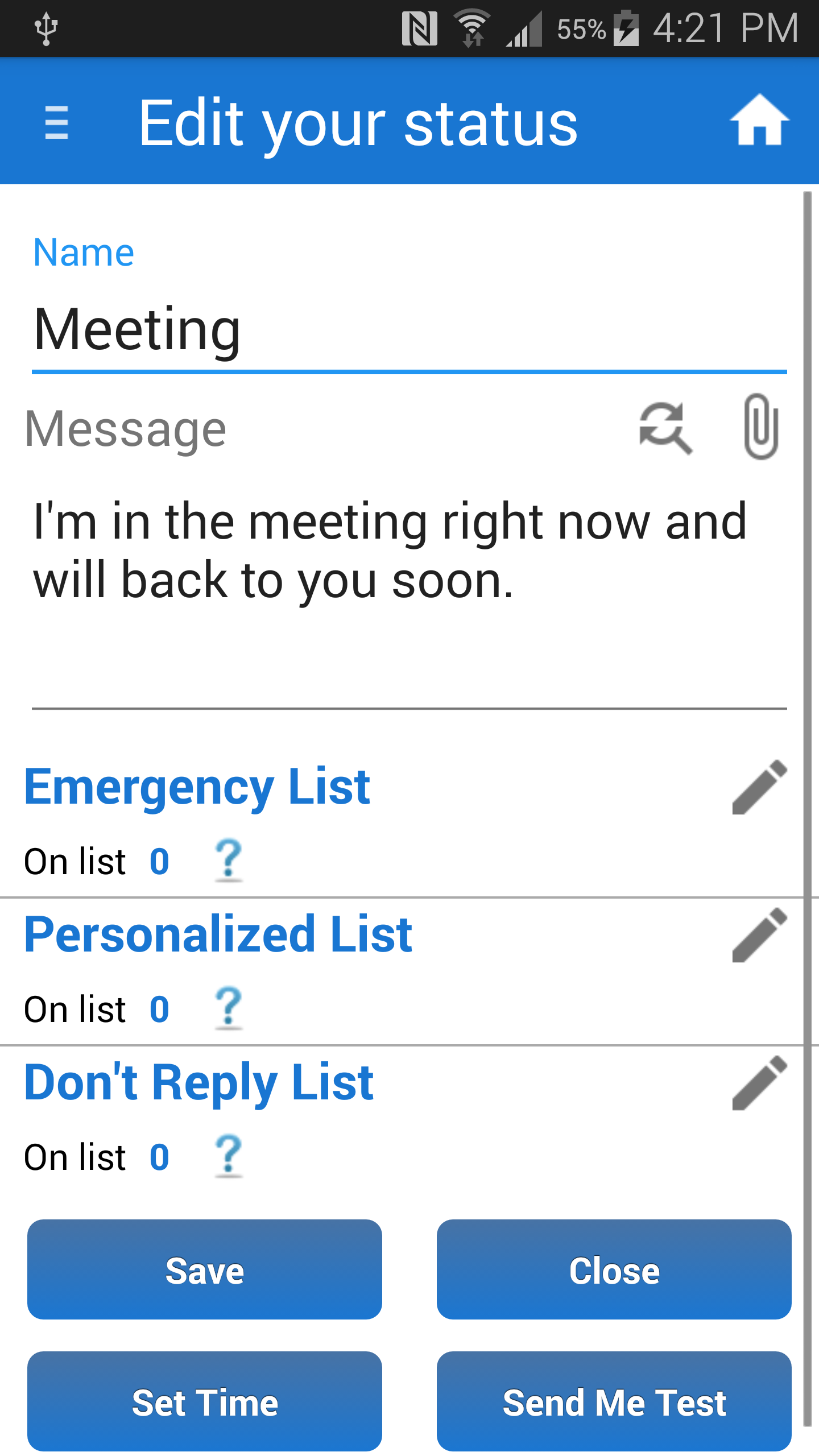 Android application Meeting / Do Not Disturb PRO screenshort