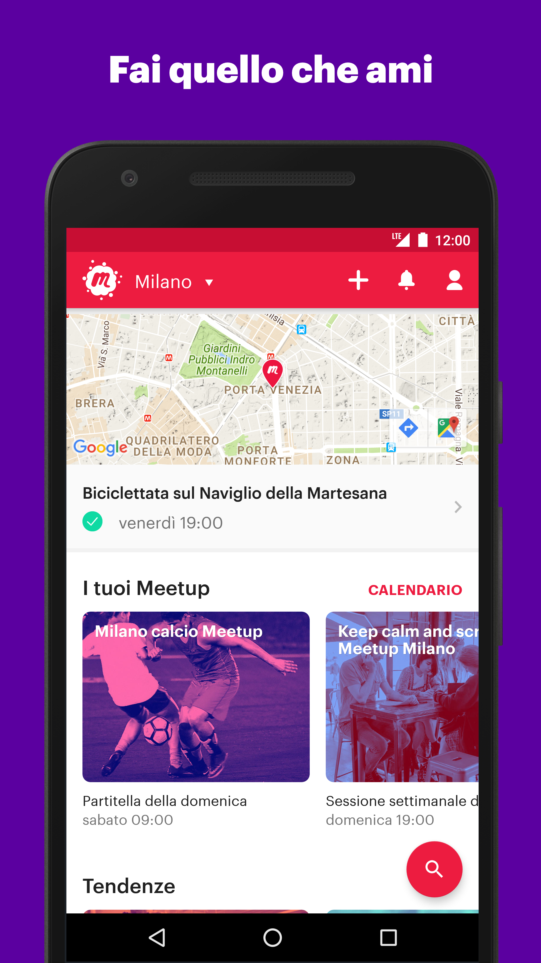 Android application Meetup: Find events near you screenshort