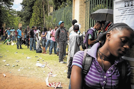 Hundreds of students queue to register at the Vaal University of Technology in Vanderbijlpark. Every year students are turned away because of registration problems, lack of space and lack of funding. File Photo