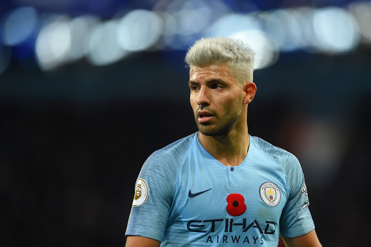 Sergio Aguero of Manchester City looks on during the Premier League match between Manchester City and Manchester United at Etihad Stadium on November 11, 2018 in Manchester, United Kingdom.