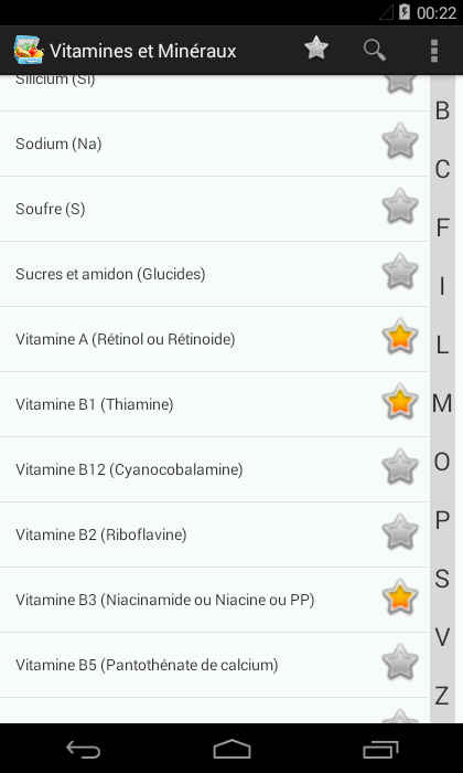 Android application Vitamins and Minerals screenshort
