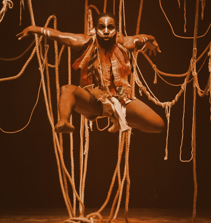 Eugene Mashiane in a scene from Baobab, choreographed by Sylvia Glasser