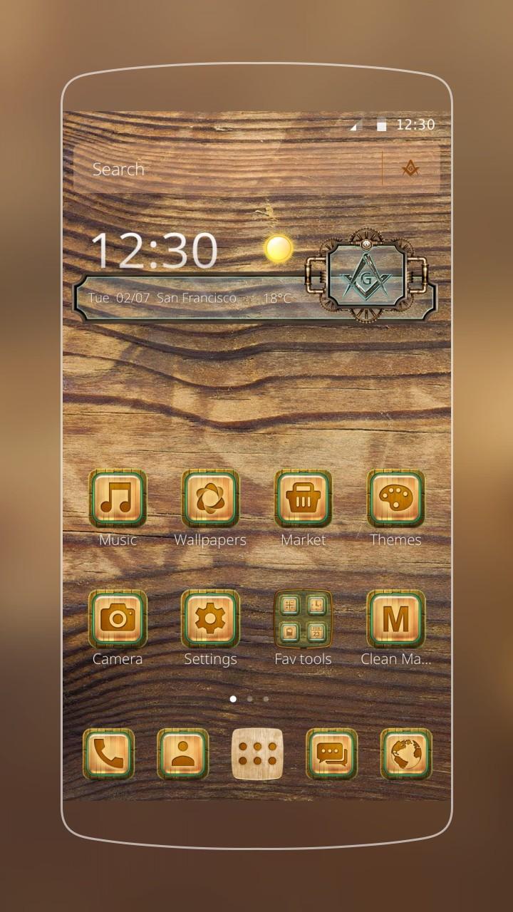 Android application Wooden Theme for OS screenshort
