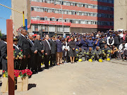 The wreath laying ceremony of the three firefighters that died last week.