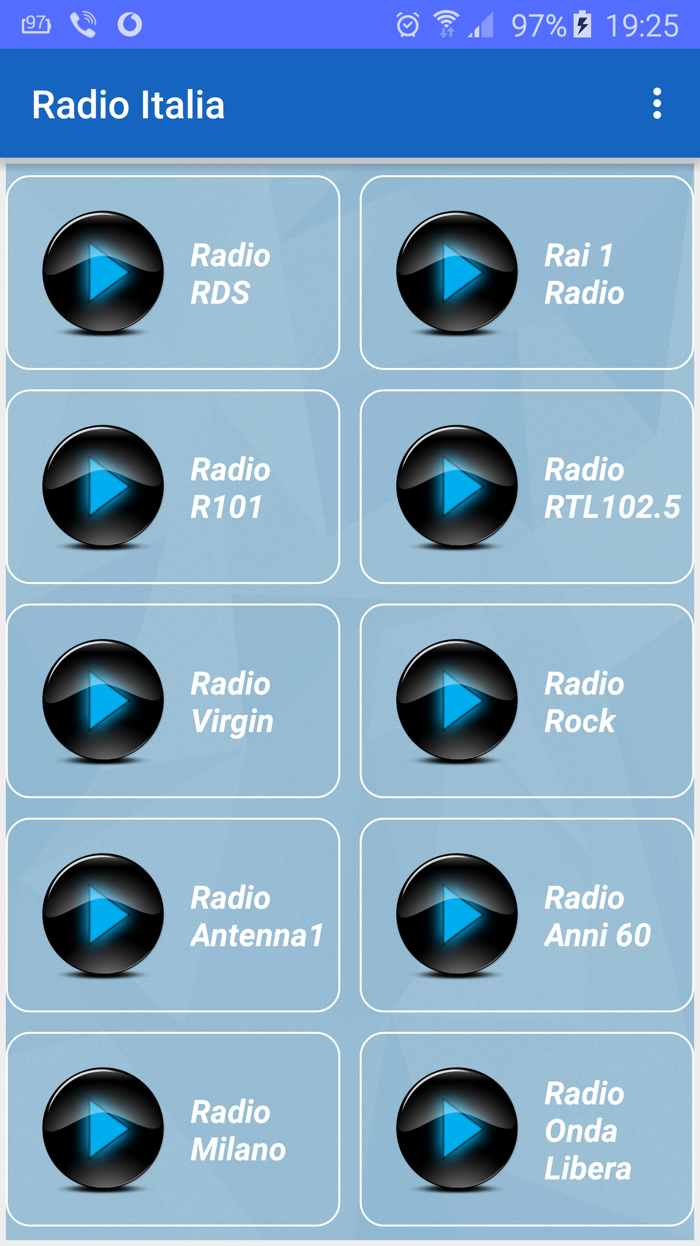 Android application Radio Italia screenshort