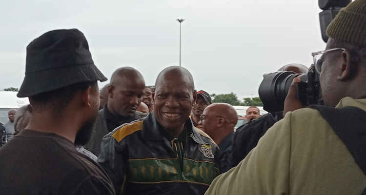 Zweli Mkhize arriving at the Dlamini Multipurpose Centre in Soweto on Monday as part of his last push campaign for ANC president ahead of the national elective conference this week.