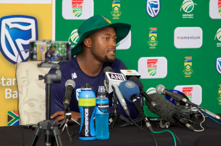 Andile Phehlukwayo during the South Africa national mens cricket team training session and press conference at St Georges Park on February 12, 2018 in Port Elizabeth, South Africa.