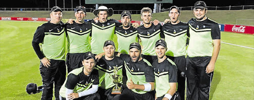 CHAMPAGNE TIME: The Old Selbornians cricket squad which narrowly won the 2015-16 Border Premier League competition recently, celebrate their triumph. They will represent Border at the annual SA National Club Championships in Pretoria Picture: SUPPLIED