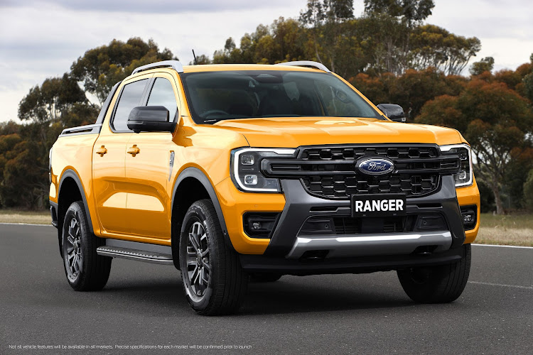 The new Ranger adopts a “tough truck” design inspired by the larger Ford F-150 with its assertive grille and C-clamp headlights. Picture: SUPPLIED