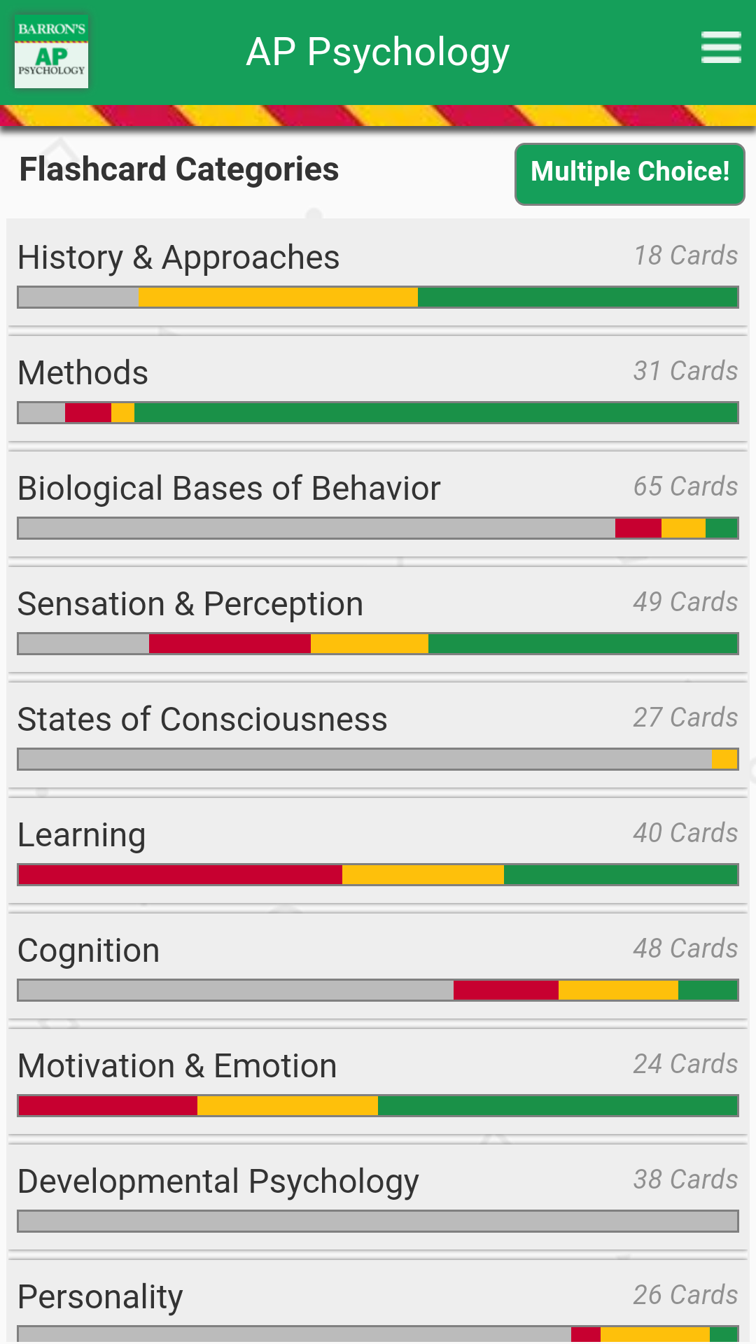 Android application Barrons AP Psychology screenshort