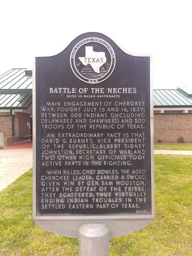 (Site 15 miles Southeast)Main engagement of Cherokee War; fought July 15 and 16, 1839, between 800 Indians (including Delawares and Shawnees) and 500 troops of the Republic of Texas.     An...
