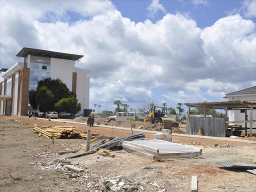 A construction site at the Lapsset headquarters in Lamu on April 8 last year. Lapsset includes three airports and resort cities at Lamu, Isiolo and Lake Turkana /FILE