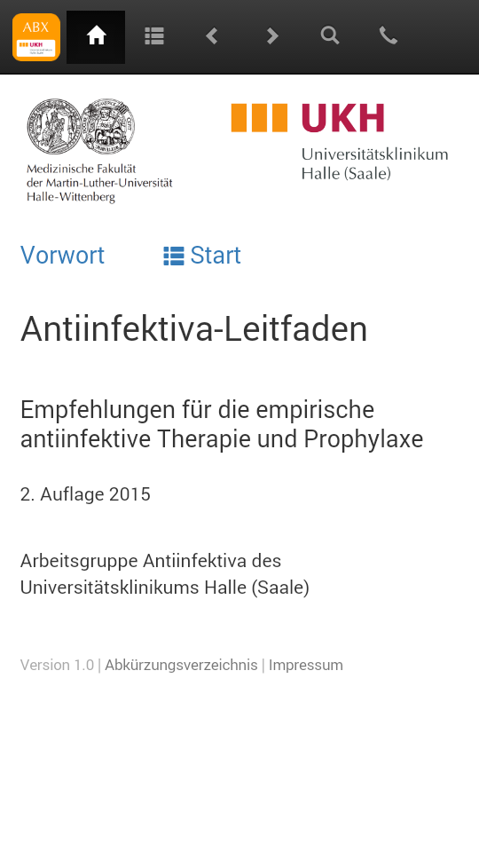 Android application Antiinfektiva-Leitfaden screenshort