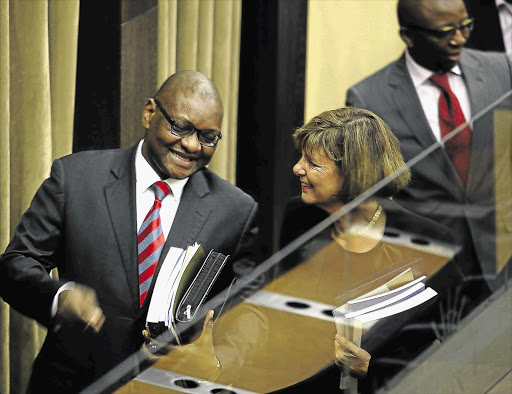 ON THE MONEY: Gauteng Premier David Makhura and finance MEC Barbara Creecy after she presented the R95.3-billion provincial budget to the legislature yesterday