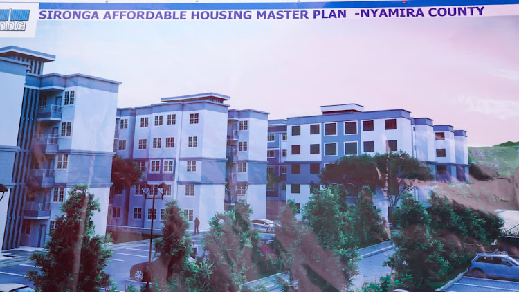 The plan for the housing project proposed by President William Ruto in Nyamira County.