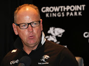 Jake White (Sharks Director of Rugby) of the Cell C Sharks during the Cell C Sharks press conference at Growthpoint Kings Park on May 28, 2014 in Durban, South Africa. (Photo by Steve Haag/Gallo Images)
