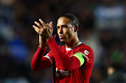 Liverpool's Virgil van Dijk looks dejected after losing their Europa League quarterfinal against Atalanta on aggregate after the second leg at Stadio Atleti Azzurri in Bergamo, Italy on Thursday night.