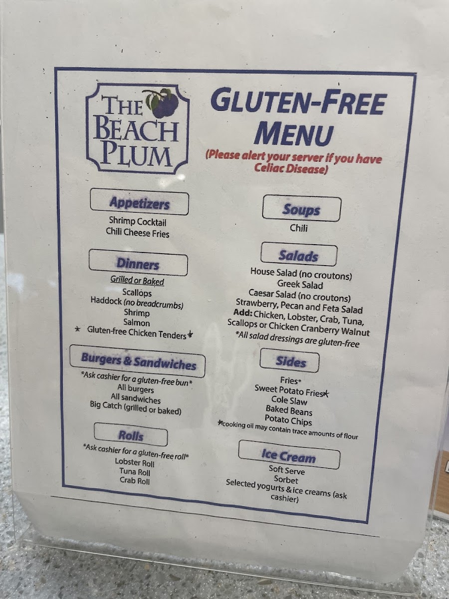 Gluten-Free at The Beach Plum