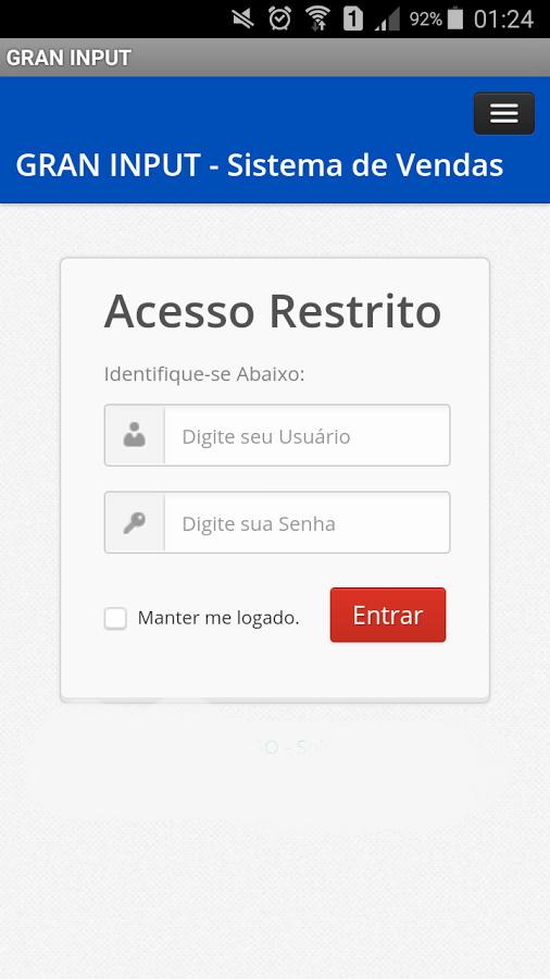Android application GRAN INPUT - Vendas Online D2D screenshort