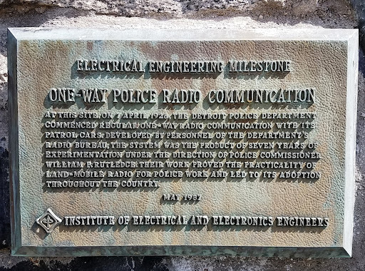 Electrical Engineering Milestone - Site of the first one way police radio communication   
