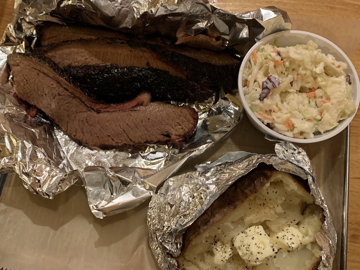 Beef brisket with foil for protection