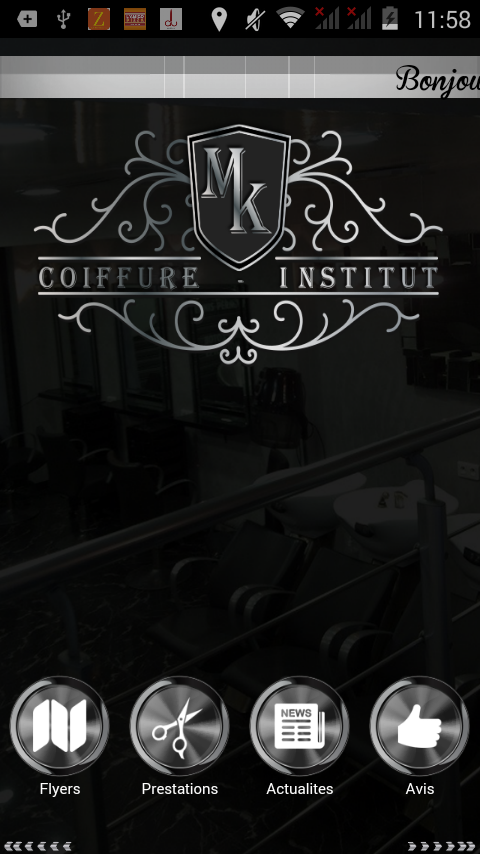 Android application MK Coiffure Institut screenshort