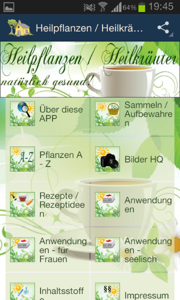 Android application Heilpflanzen / Heilkräuter screenshort