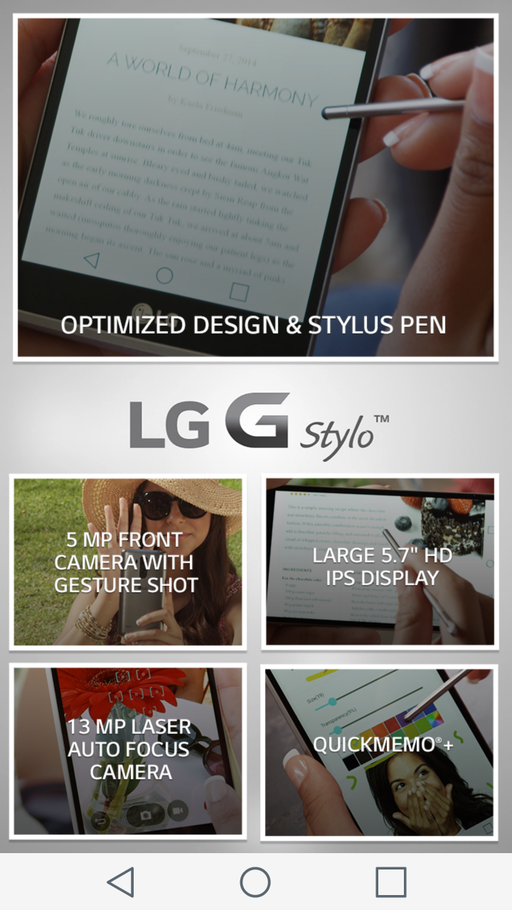 Android application LG G Stylo (MS631) English screenshort