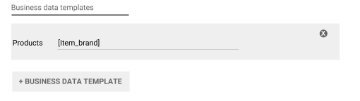 Business data template that uses Item_brand as a row ID
