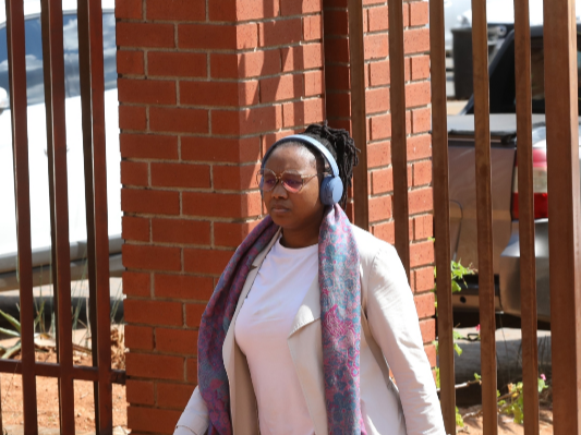 Jackie Phamotse arriving at the Randburg magistrate's court.
