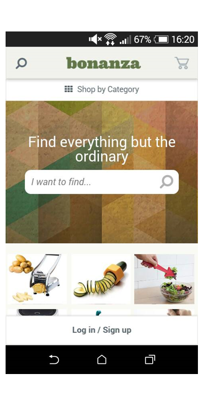 Android application Bonanza Shopping screenshort