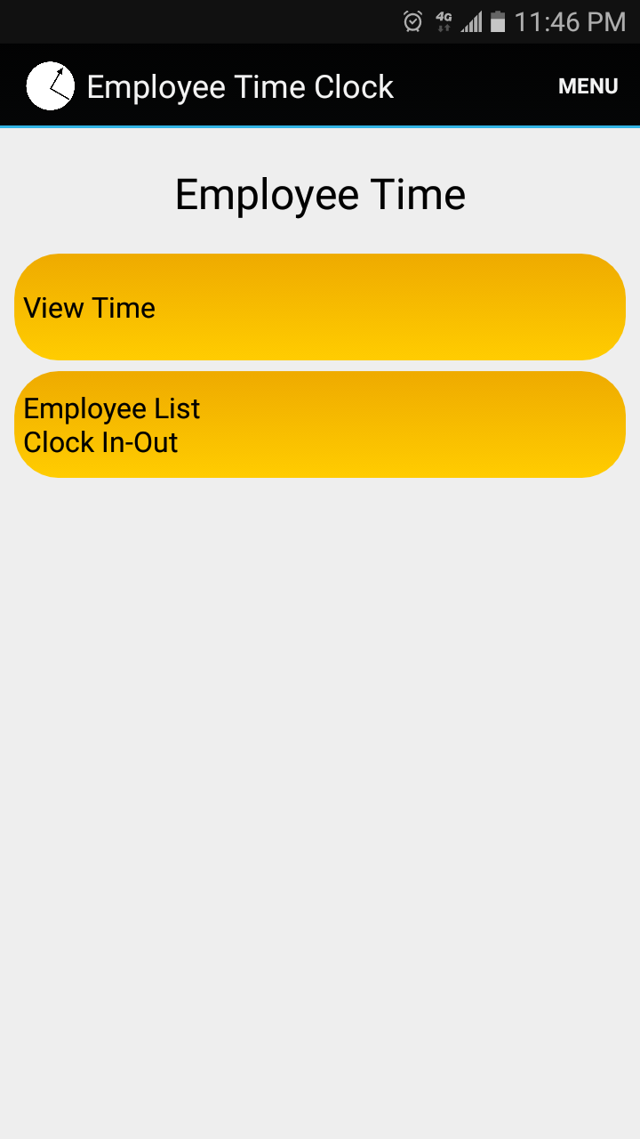 Android application Employee Time Punch Clock screenshort