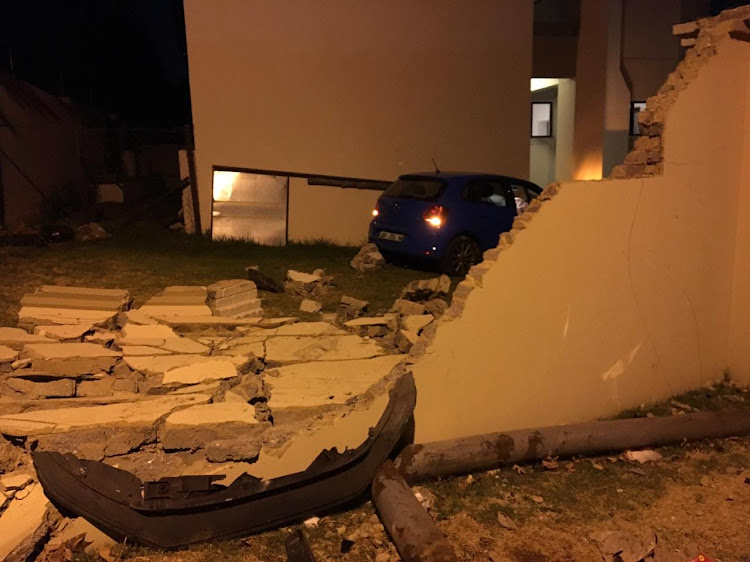 A man crashed into a wall in Sandton in the early hours of Sunday morning