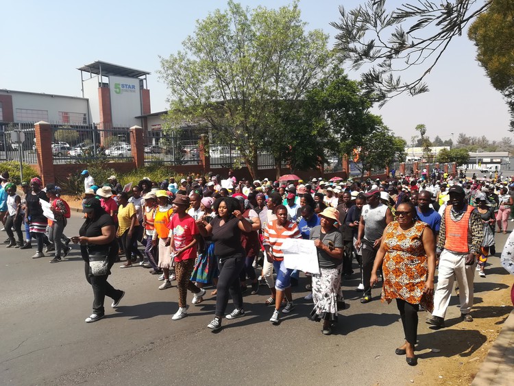 Hundreds of residents of Zandspruit informal settlement marched to Honeydew Police Station to demand better policing on September 19 2018