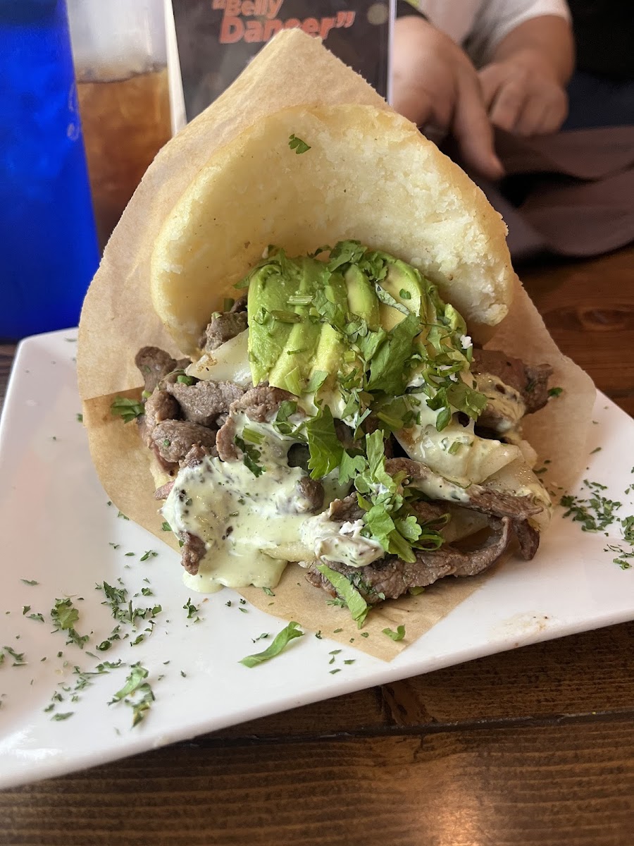 Llanera, absolutely delicious beef, cheese and avocado