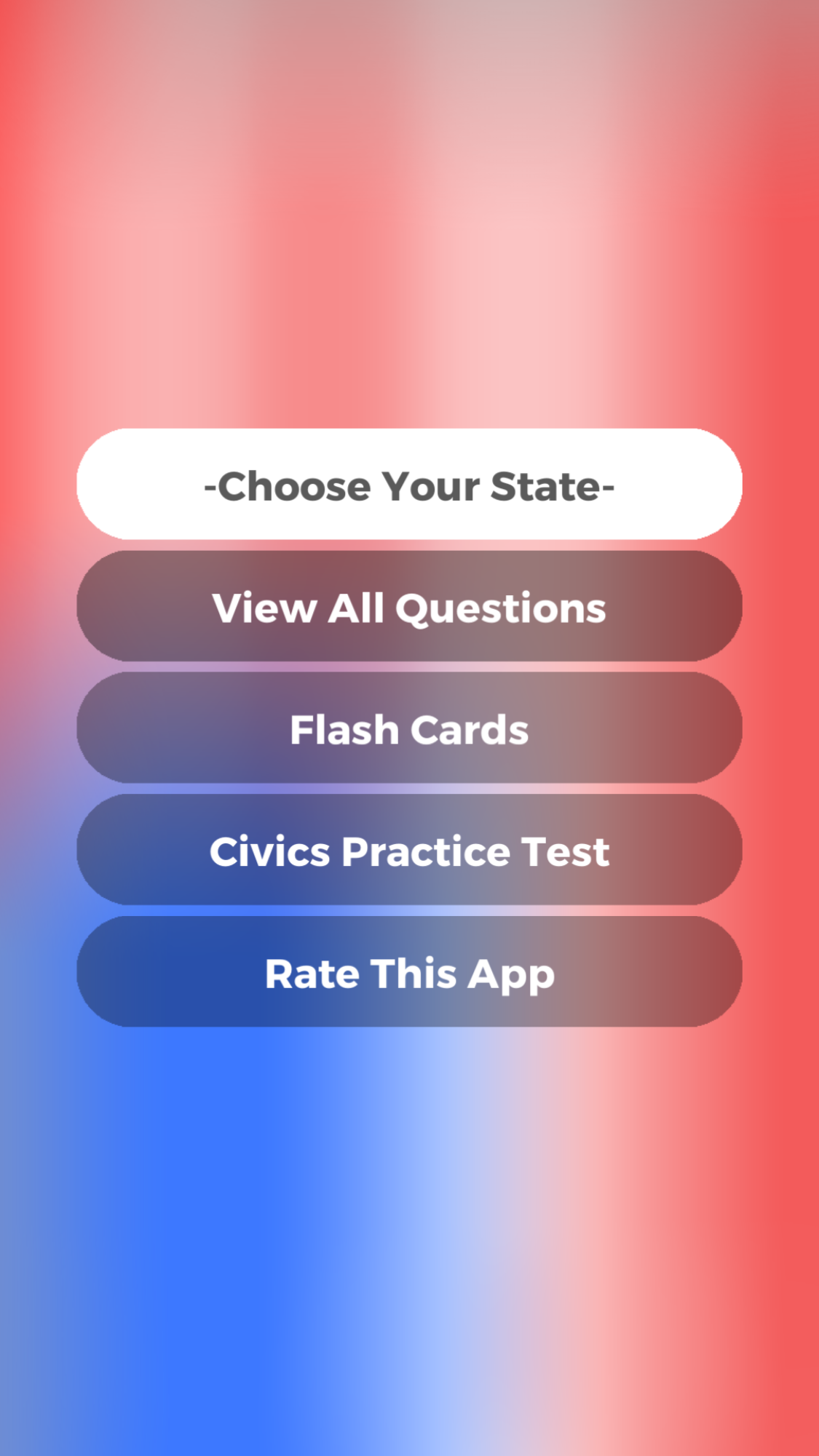 Android application Civics Test Trainer screenshort