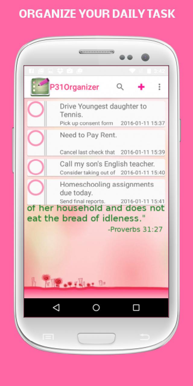 Android application Proverbs 31: Daily Organizer screenshort