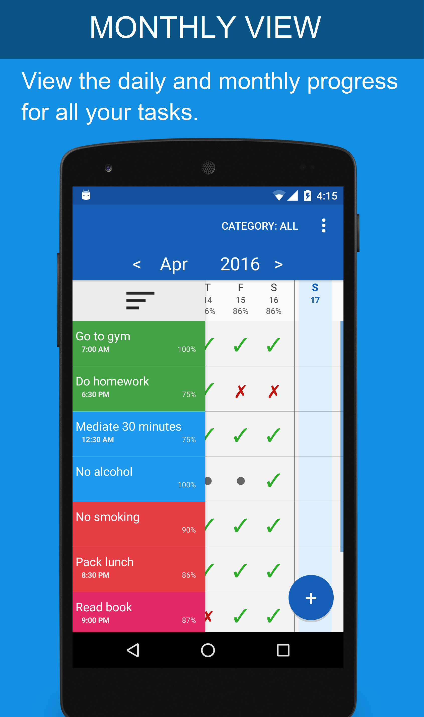 Android application Daily Task Tracker screenshort