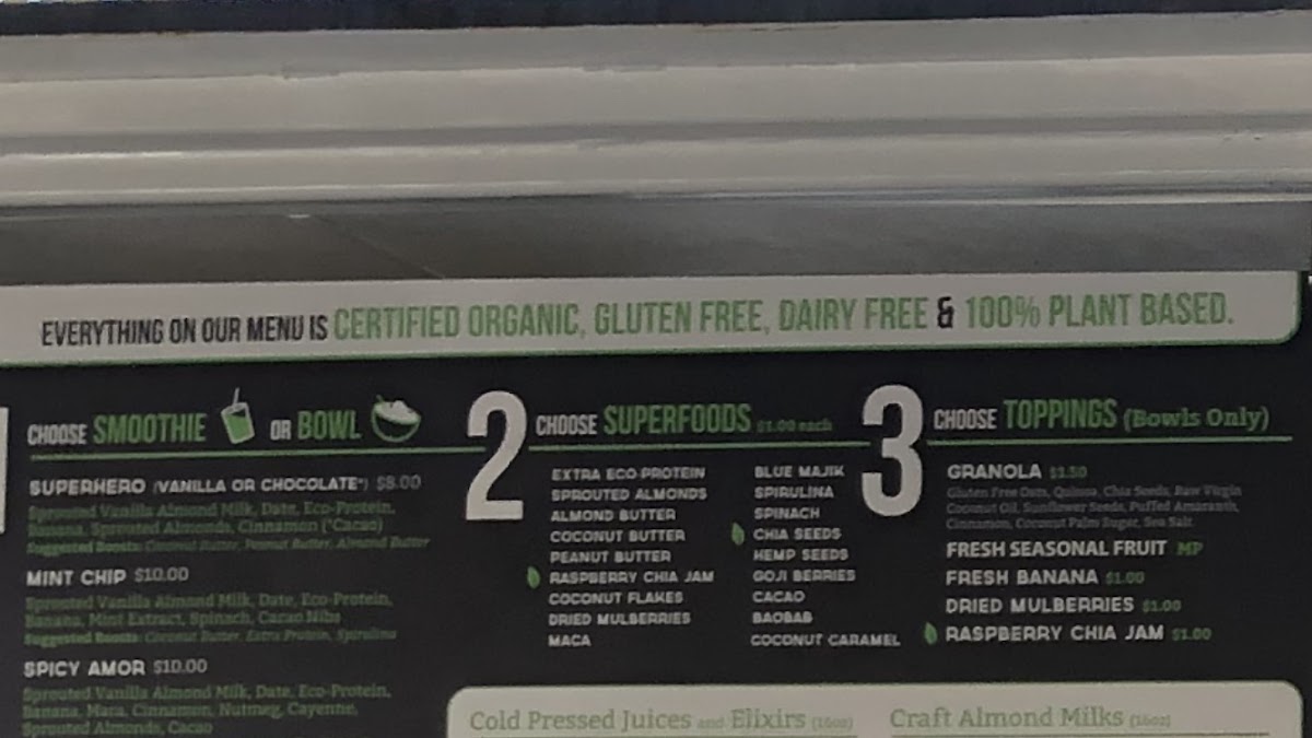 100% gluten free sign on menu