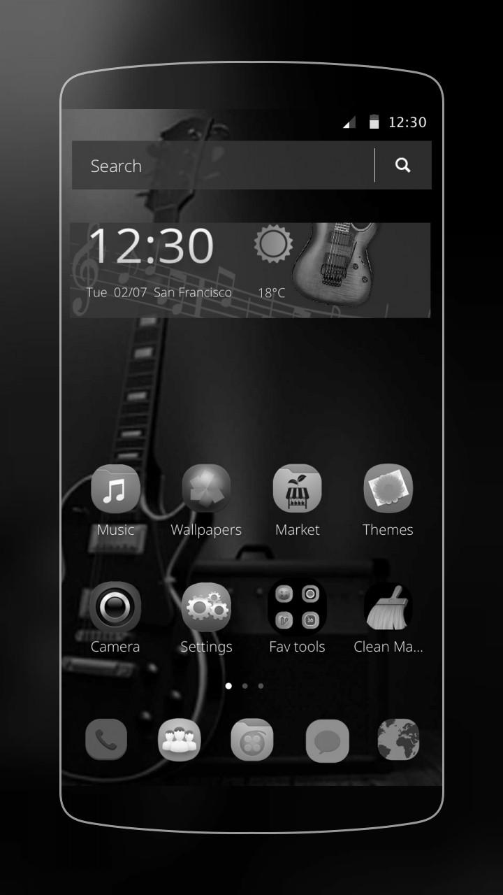 Android application Electric black theme screenshort