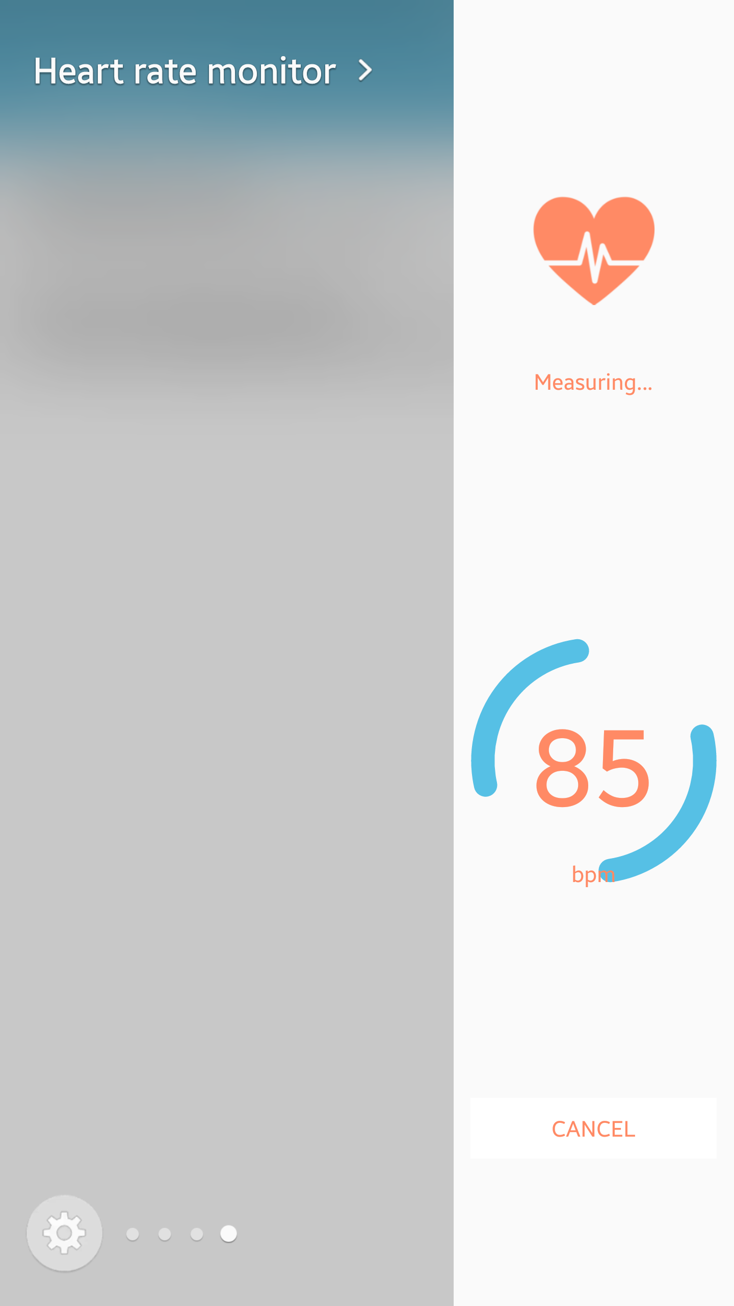 Android application Heart rate monitor panel screenshort