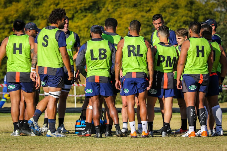 The Australia senior rugby team during a training session.