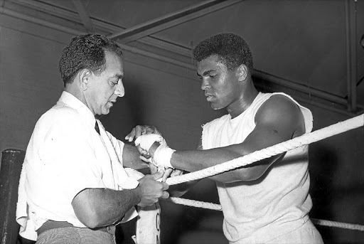 Dundee prepares Ali's hands Picture: GETTY IMAGES