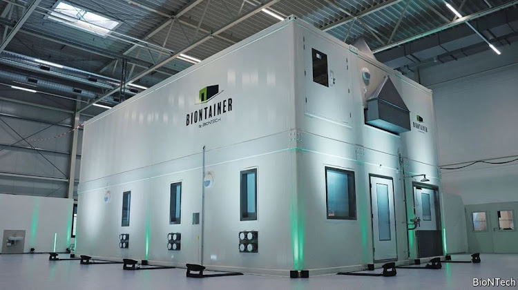 Six 20m shipping containers called Biontainers, portable vaccine factories for Africa, are being developed in Germany by Pfizer’s partner BioNTech.