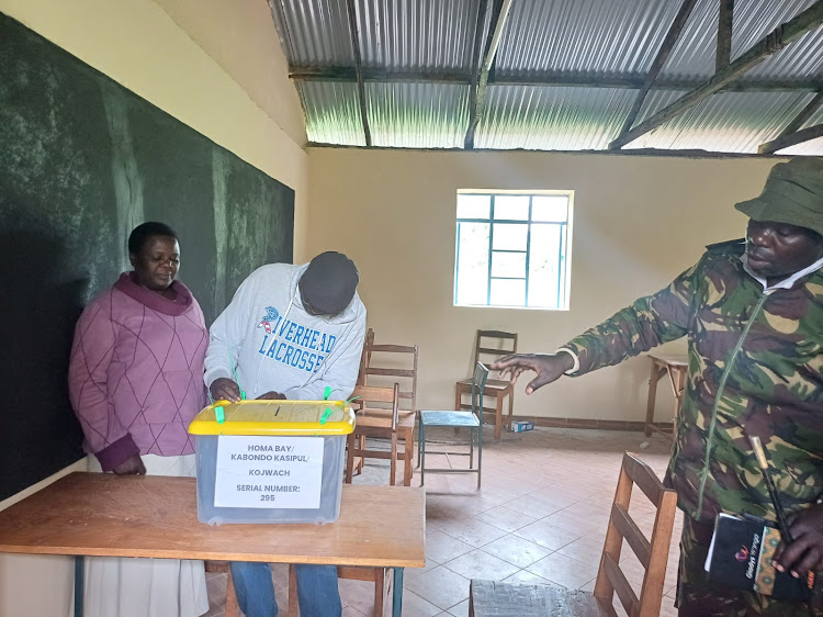 Voting exercise on course at Kojwach primary school, a polling centre in Kabondo Kasipul constituency, Homabay County on Friday, April 26, 2024.