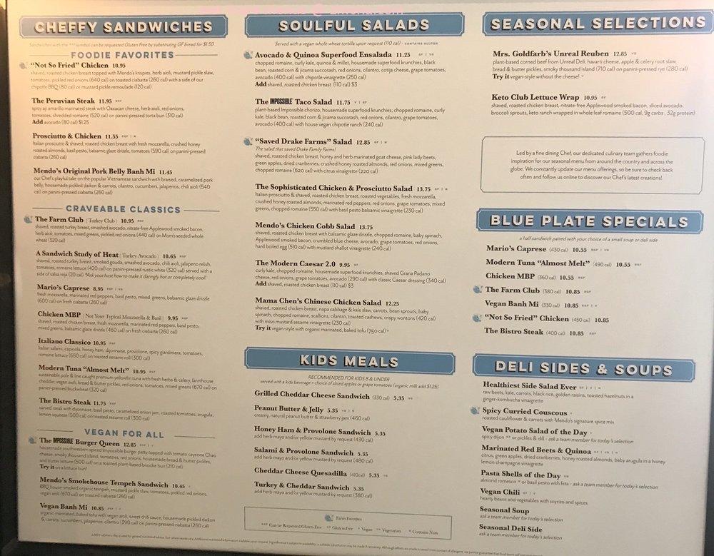 Mendocino Farms gluten-free menu