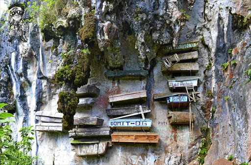 The hanging coffins of Sagada in the Philippines.