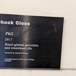 Chuck Close   Phil   2017   Hand-glazed porcelain and stoneware tile   Fabricated by Magnolia Editions   Commissioned by MTA Arts & Design   #mtaartsSubmitted by @lampbane